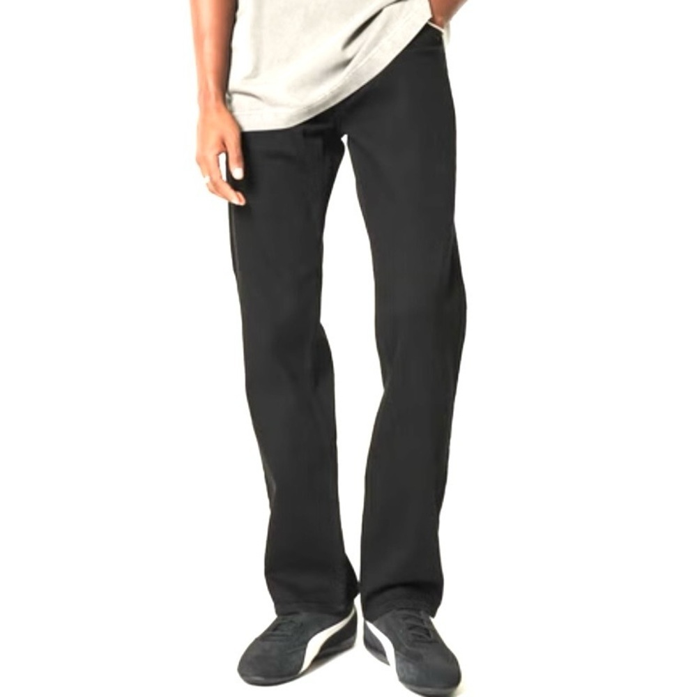 Hollister Men’s straight leg black jeans Size 32 X 30 stretch denim